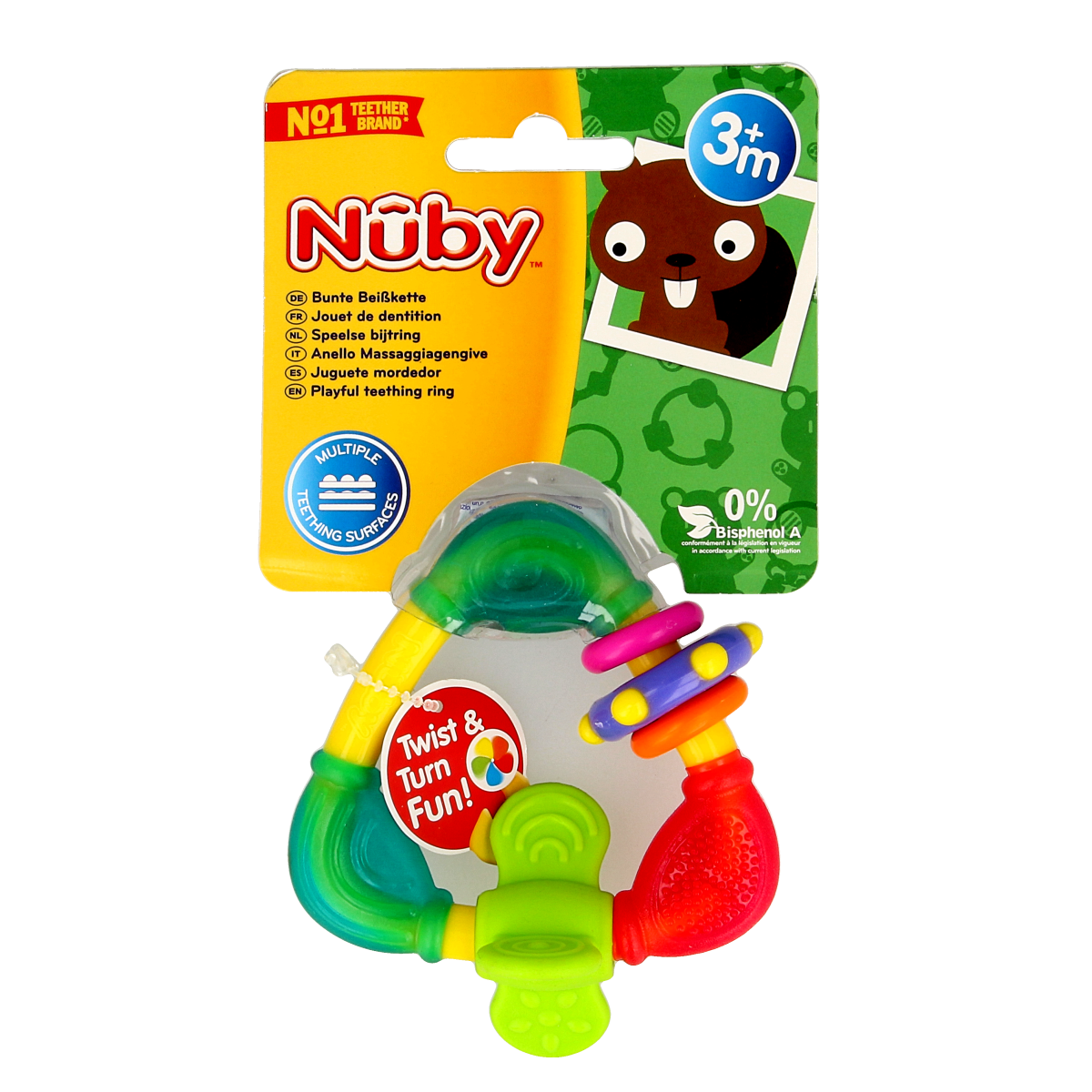 Nuby Bijtfiguur driehoekig hard en zacht  1.00 Stuks