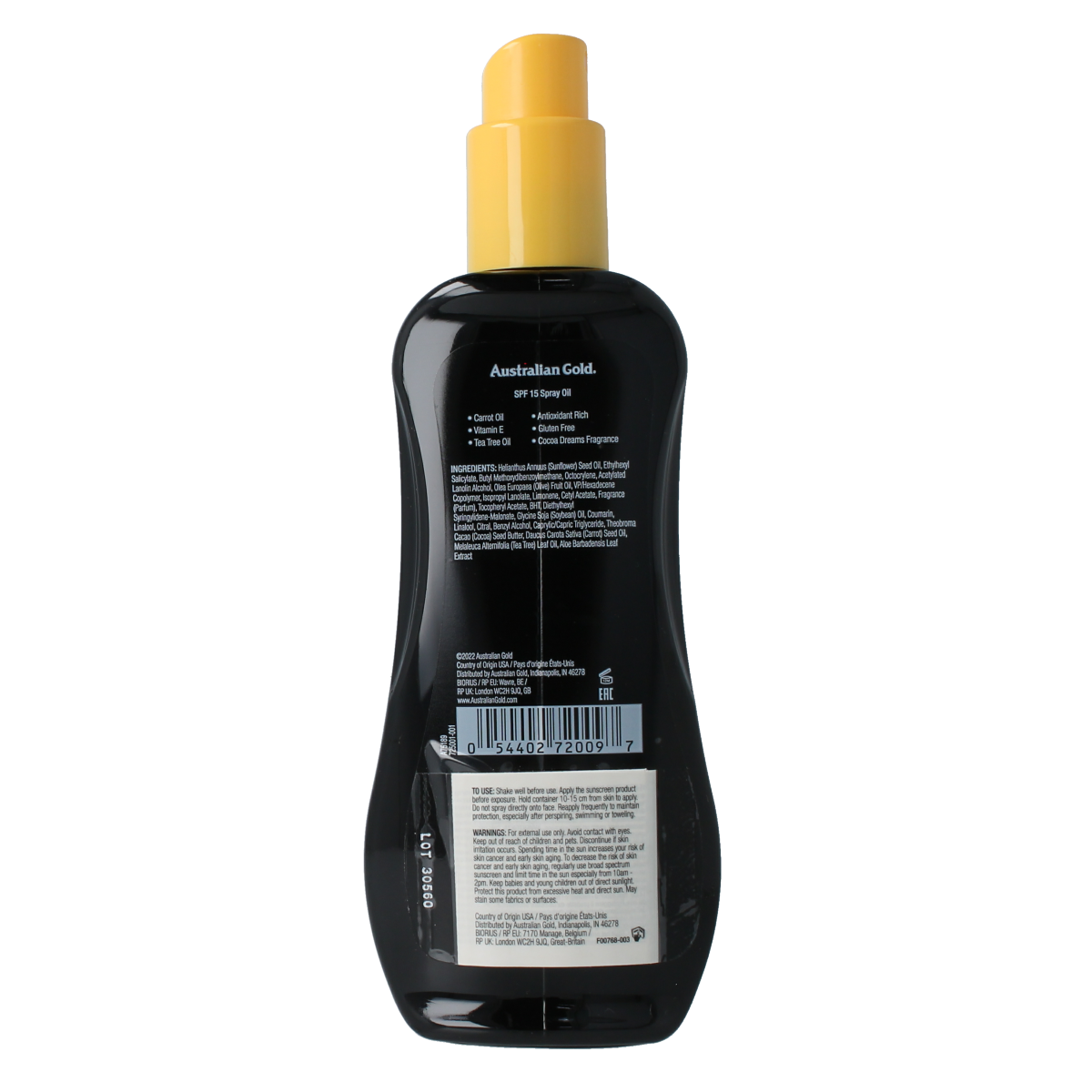 Australian Gold Spray oil SPF15 237.00 Milliliter