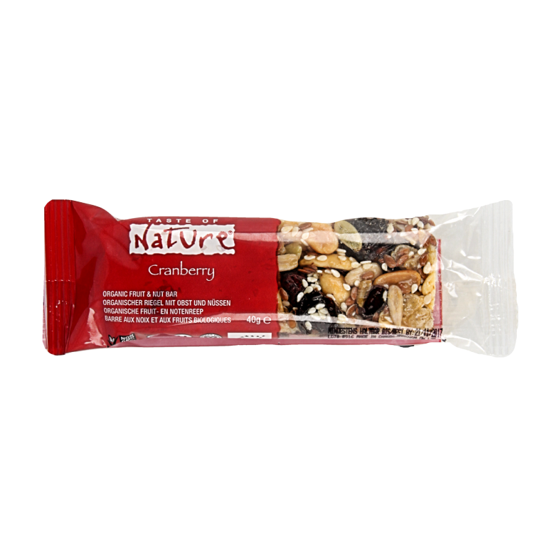 Taste Of Nature Cranberry granenreep  bio 40 Gram