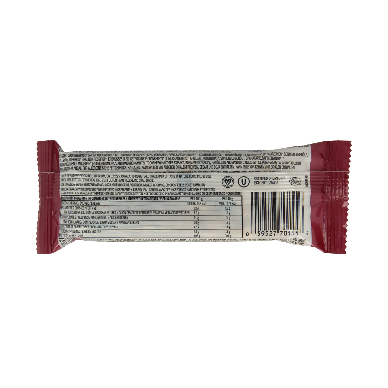 Taste Of Nature Kersen granenreep bio  40 Gram