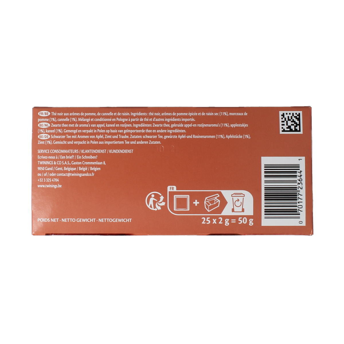 Twinings Apple cinnamon raisin 25.00 Zakjes