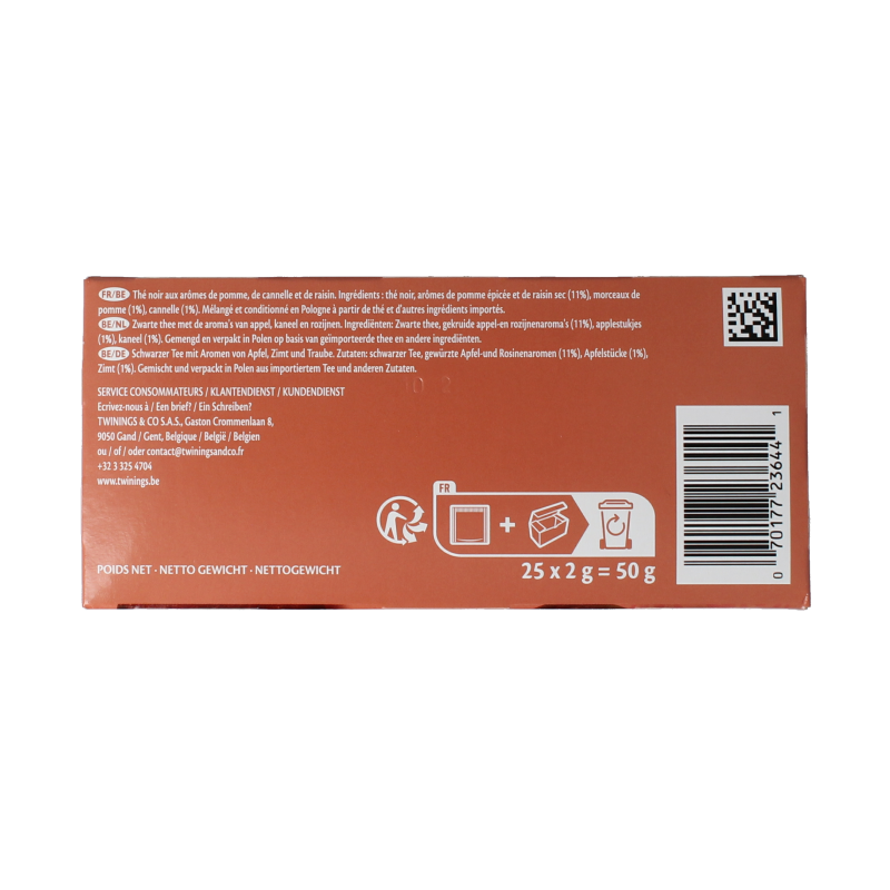 Twinings Apple cinnamon raisin 25 Zakjes