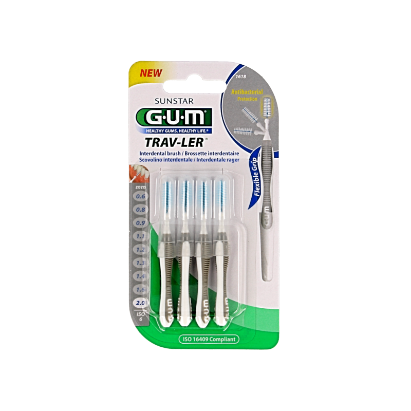 GUM Trav-ler rager 2.0mm (grijs) 4 Stuks