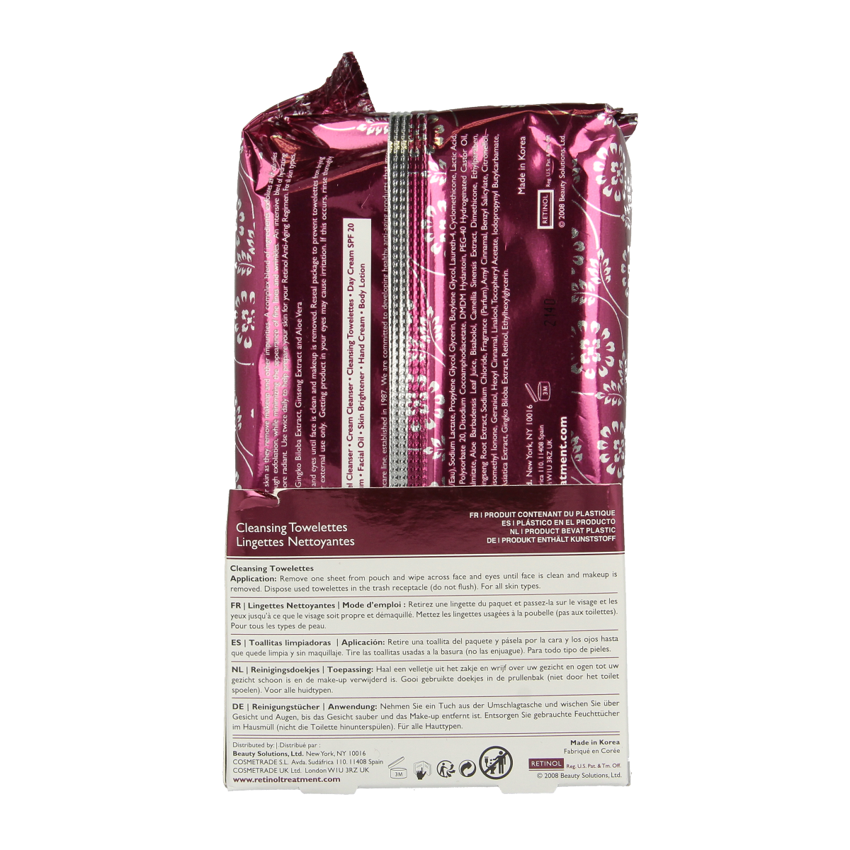 Retinol Cleansing towel anti-aging 60.00 Stuks
