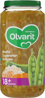 Olvarit Risotto doperwten kalkoen 18M01 250.00 Gram