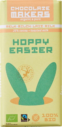 Chocolatemakers Hoppy easter melk bio 80.00 Gram