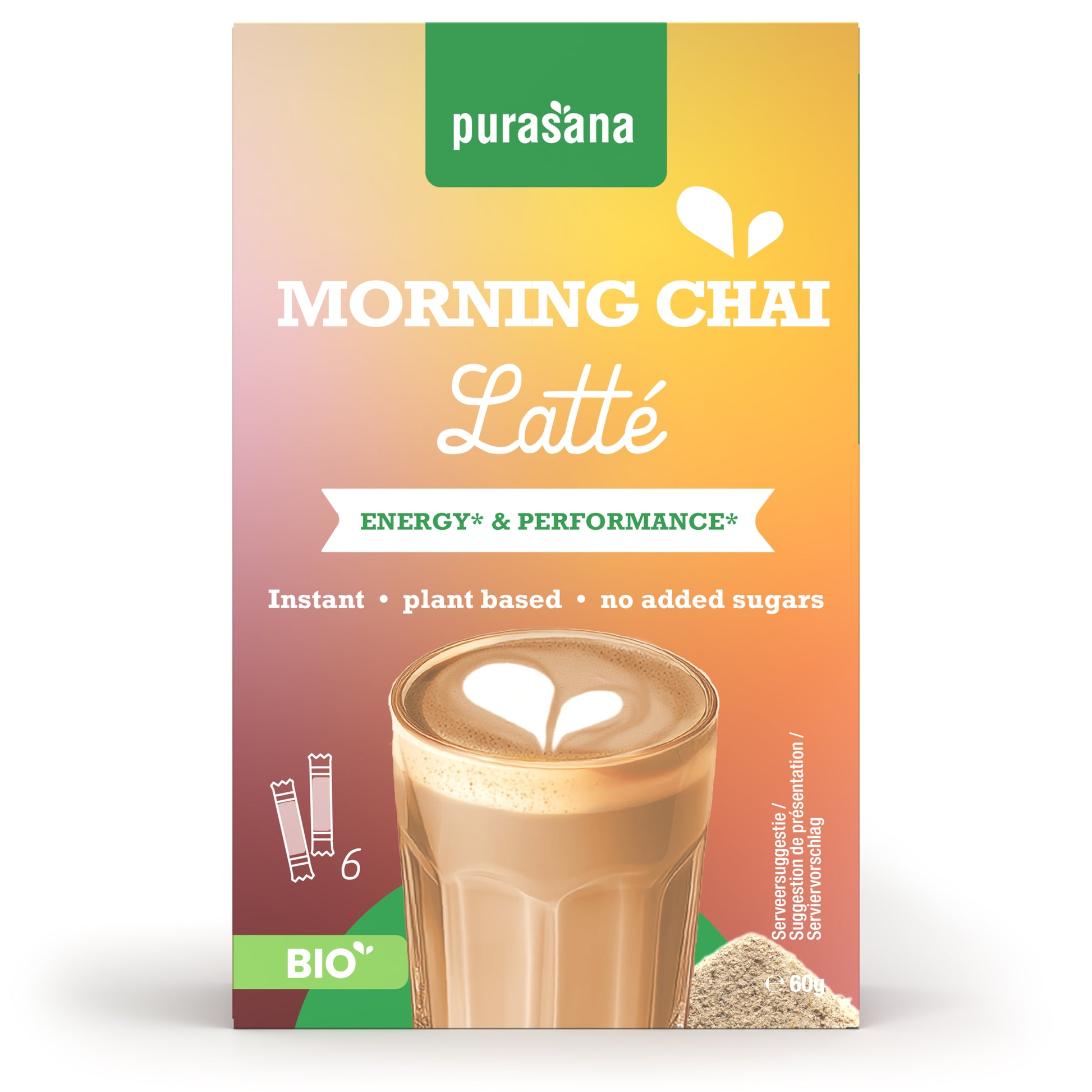 Purasana Instant morning chai latte 6x10g bio 60.00 Gram