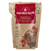 Favrichon Framboos & chocolade crunchy muesli bio 375 Gram