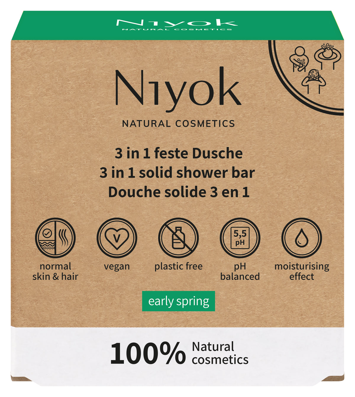 Niyok 3 in 1  body ,hair, face wash early spring 80.00 Gram