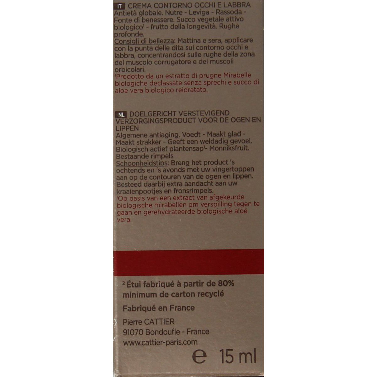 Cattier Oog- en lipcontour bio 15.00 Milliliter