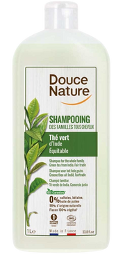Douce Nature Shampoo glanzend haar met groene thee familie bio 1.00 Liter