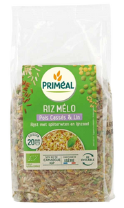 Primeal Rijst met spliterwten en lijnzaad bio 500 Gram