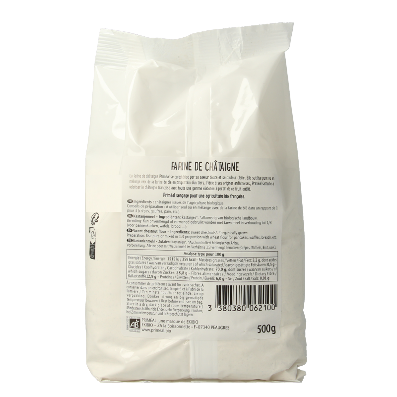 Primeal Kastanjemeel bio 500 Gram