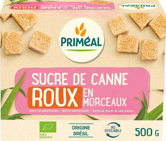 Primeal Bruine rietsuiker klontjes 500.00 Gram
