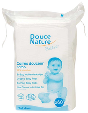 Douce Nature Baby wattenvierkantjes bio 60.00 Stuks