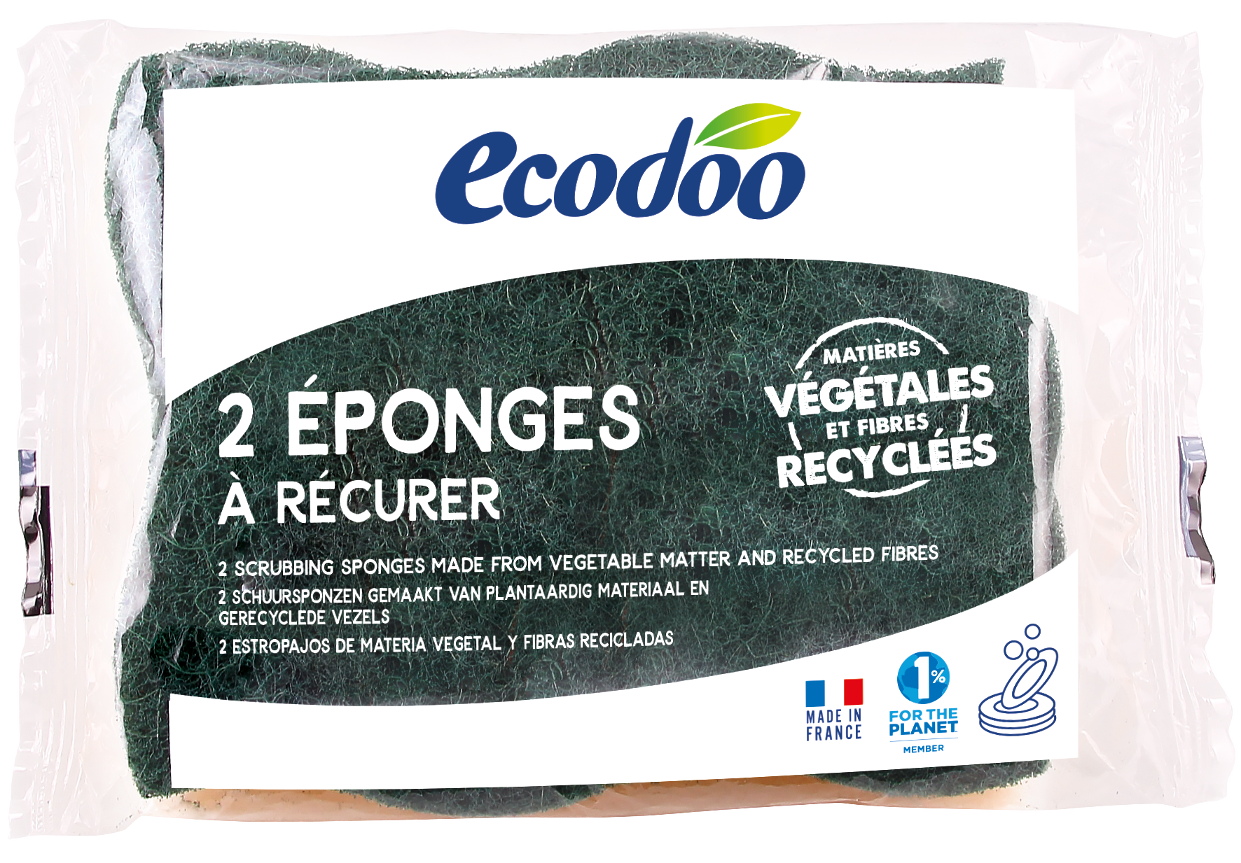 Ecodoo Schuurspons plantaardig bio 2.00 Stuks