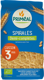 Primeal Halfvolkoren spiralen snelkook 3 minuten bio 500 Gram