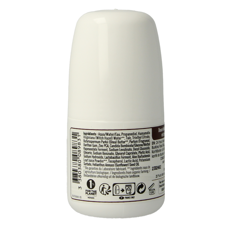 Douce Nature Deodorant roll on met karite sheabutter 24h bio 50 Milliliter