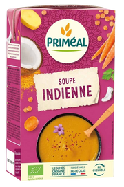 Primeal Indiase soep met rode linzen, kokos en curry bio 1.00 Liter
