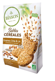 Bisson Zandkoekjes chia & lijnzaad bio 200 Gram