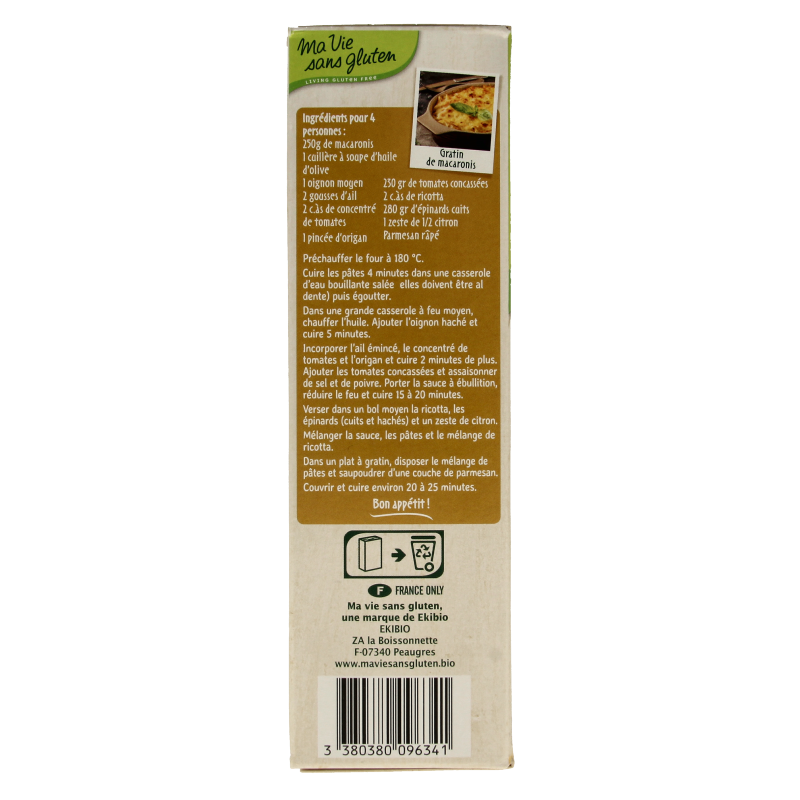 Ma Vie Sans Macaroni van volkoren rijst glutenvrij bio 500 Gram