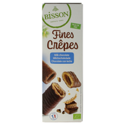 Bisson Krokante wafelrolletjes met melkchocolade bio 90 Gram