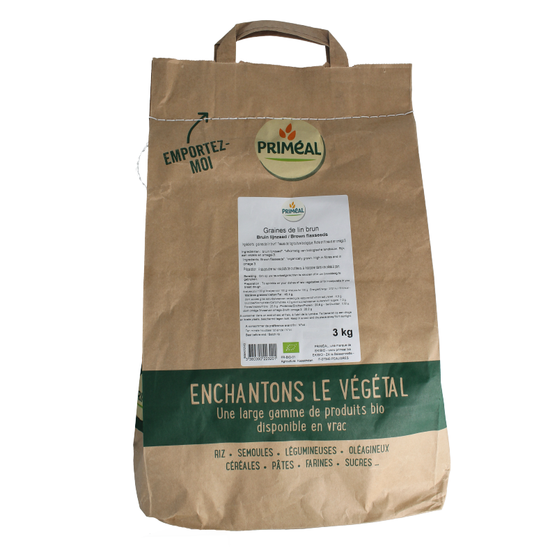 Primeal Lijnzaad bruin bio 3 Kilogram