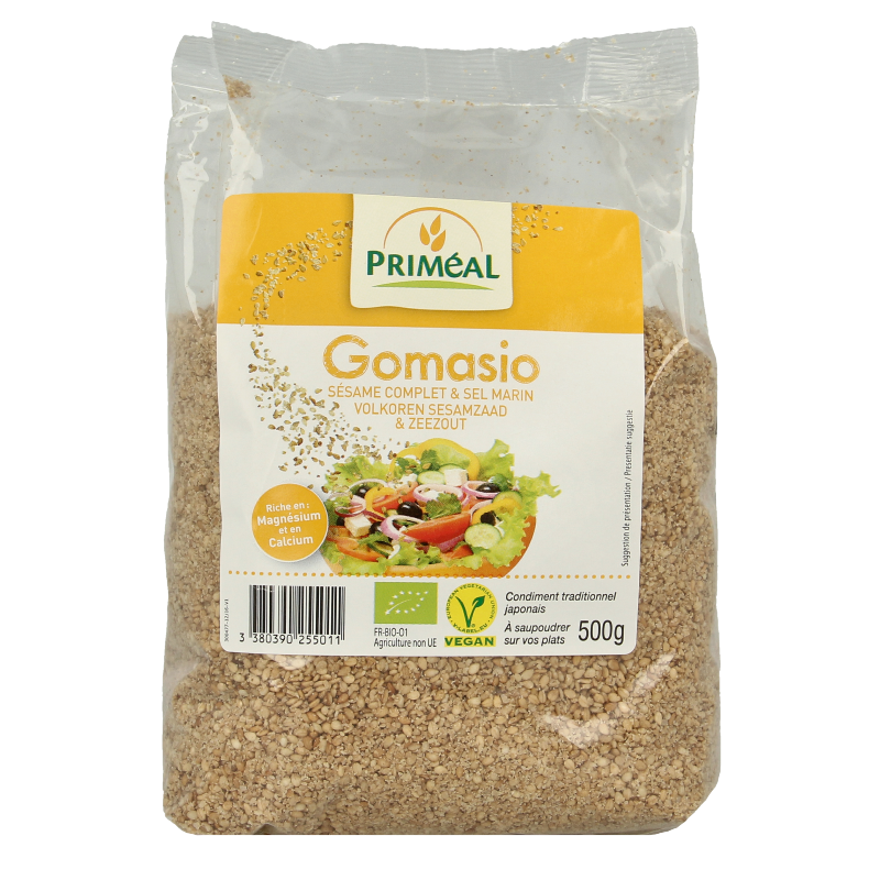 Primeal Gomasio volkoren sesamzaad en zeezout bio 500 Gram