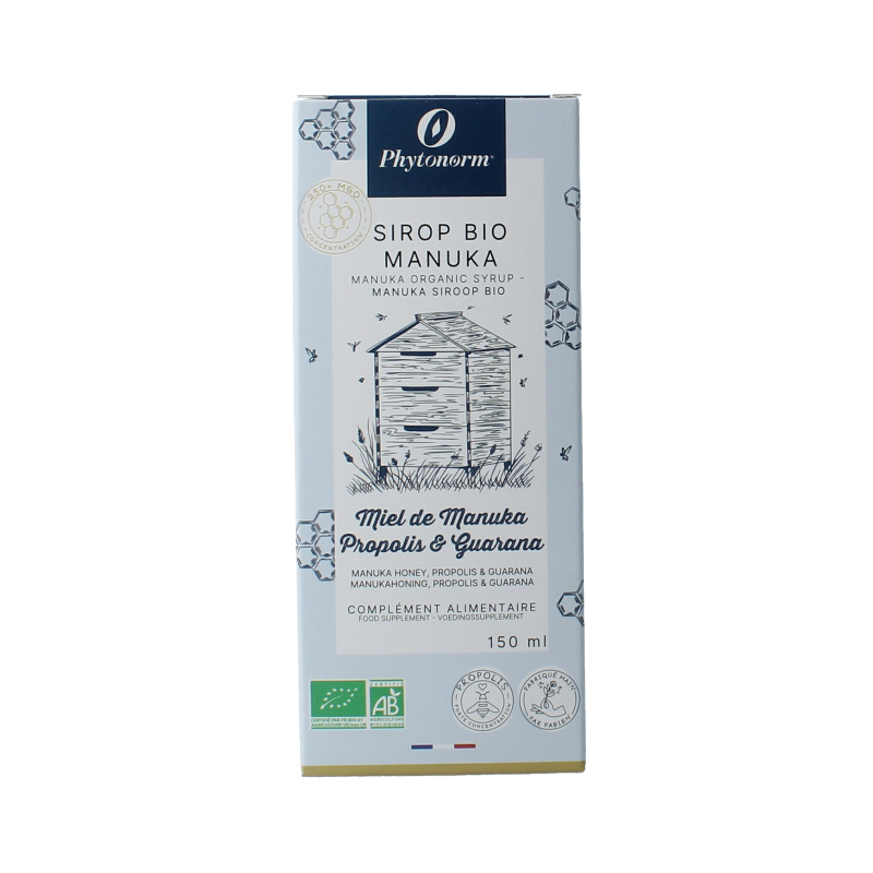 Phytonorm Manukahoning propolis & guarana siroop bio 150 Milliliter