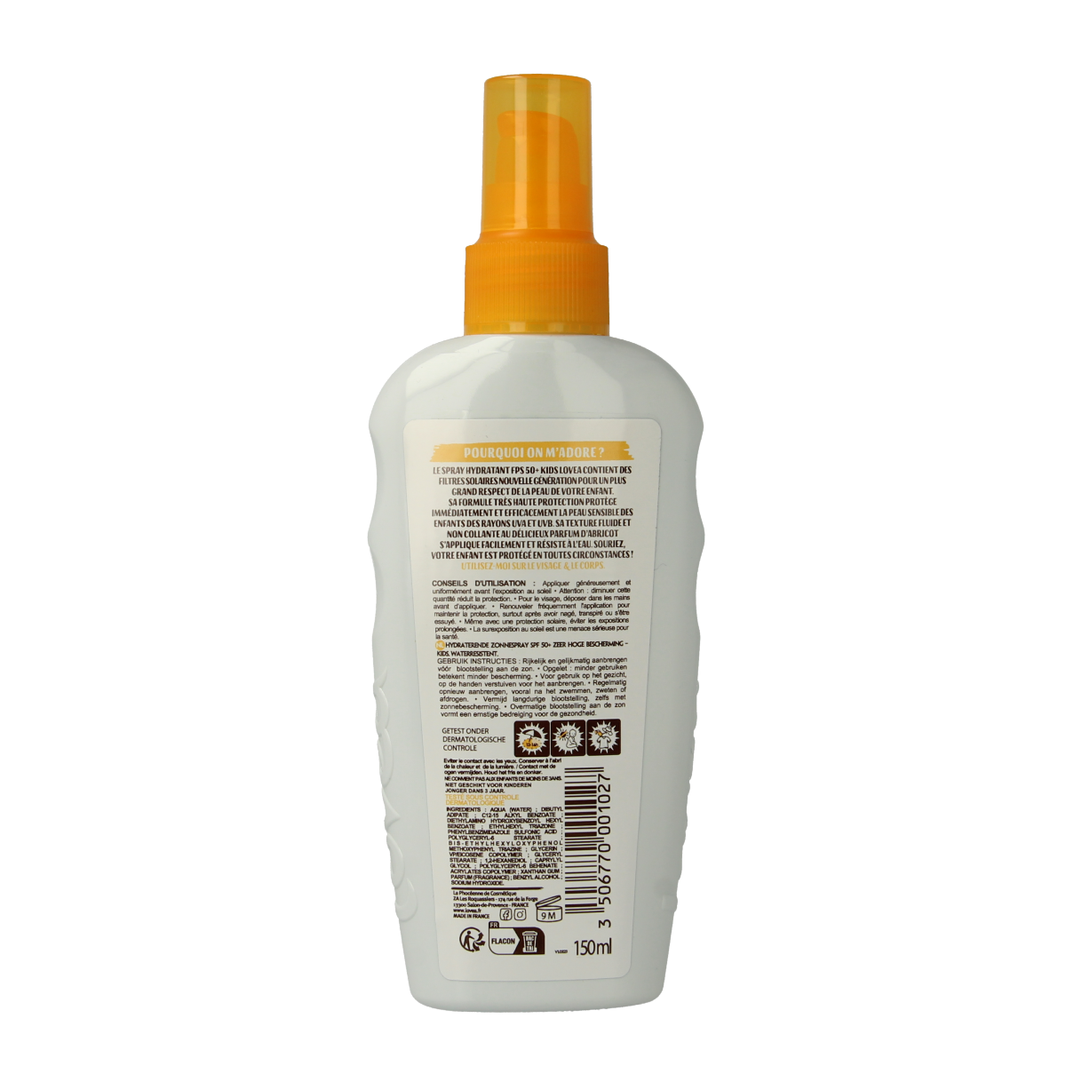 Lovea Moisturizing spray kids SPF50+ 150.00 Milliliter