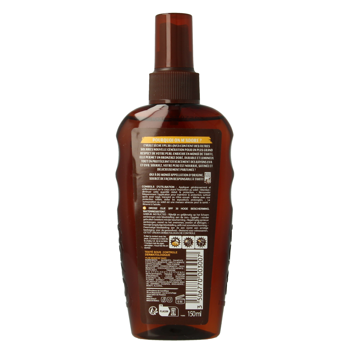 Lovea Dry oil high protect tahiti monoi SPF30 150.00 Milliliter