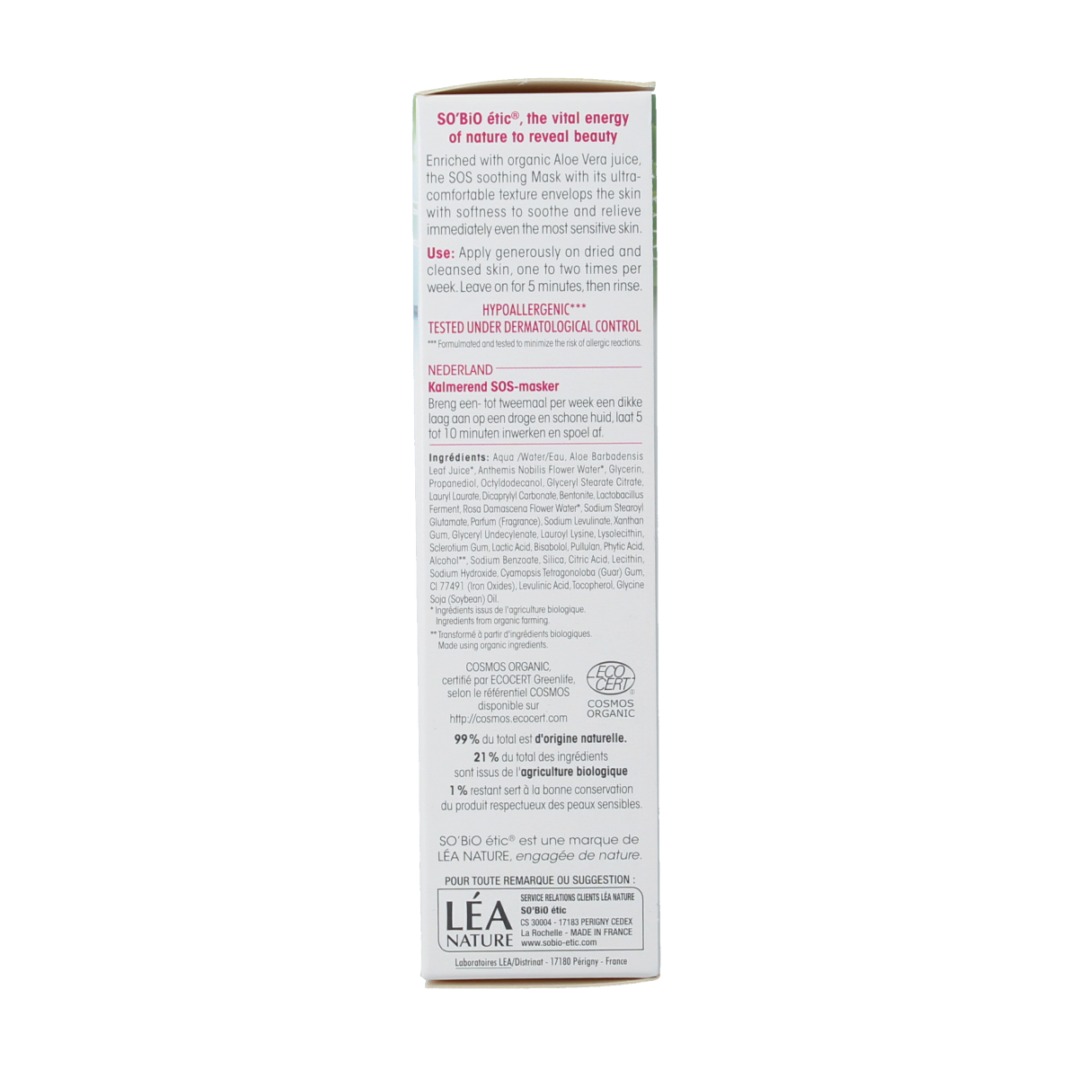 So Bio Etic SOS Hydrating soothing mask bio 50.00 Milliliter
