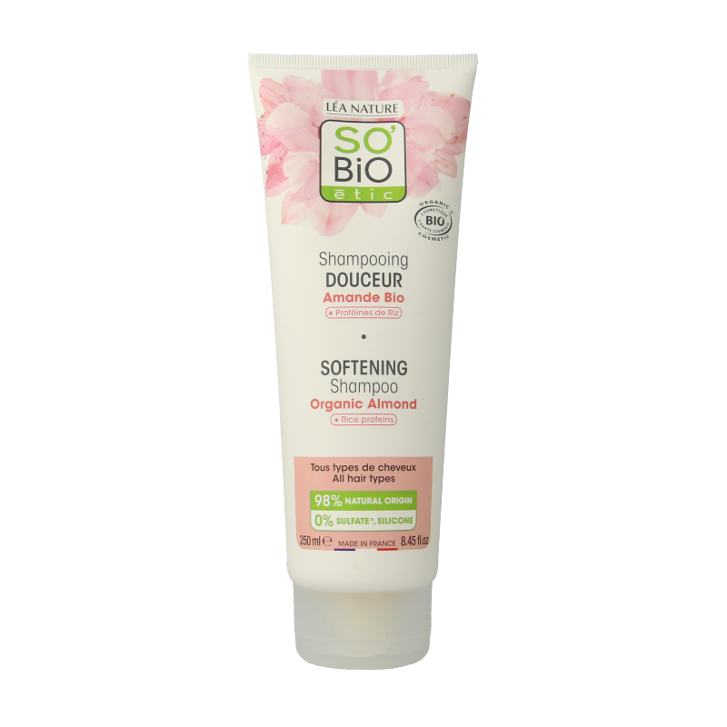 So Bio Etic Shampoo almond milk rice proteins 250 Milliliter