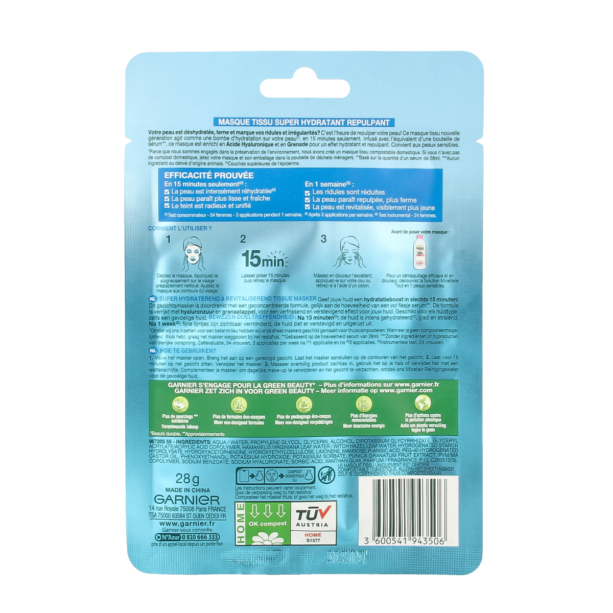 Garnier SkinActive hydra bomb masker 28.00 Gram