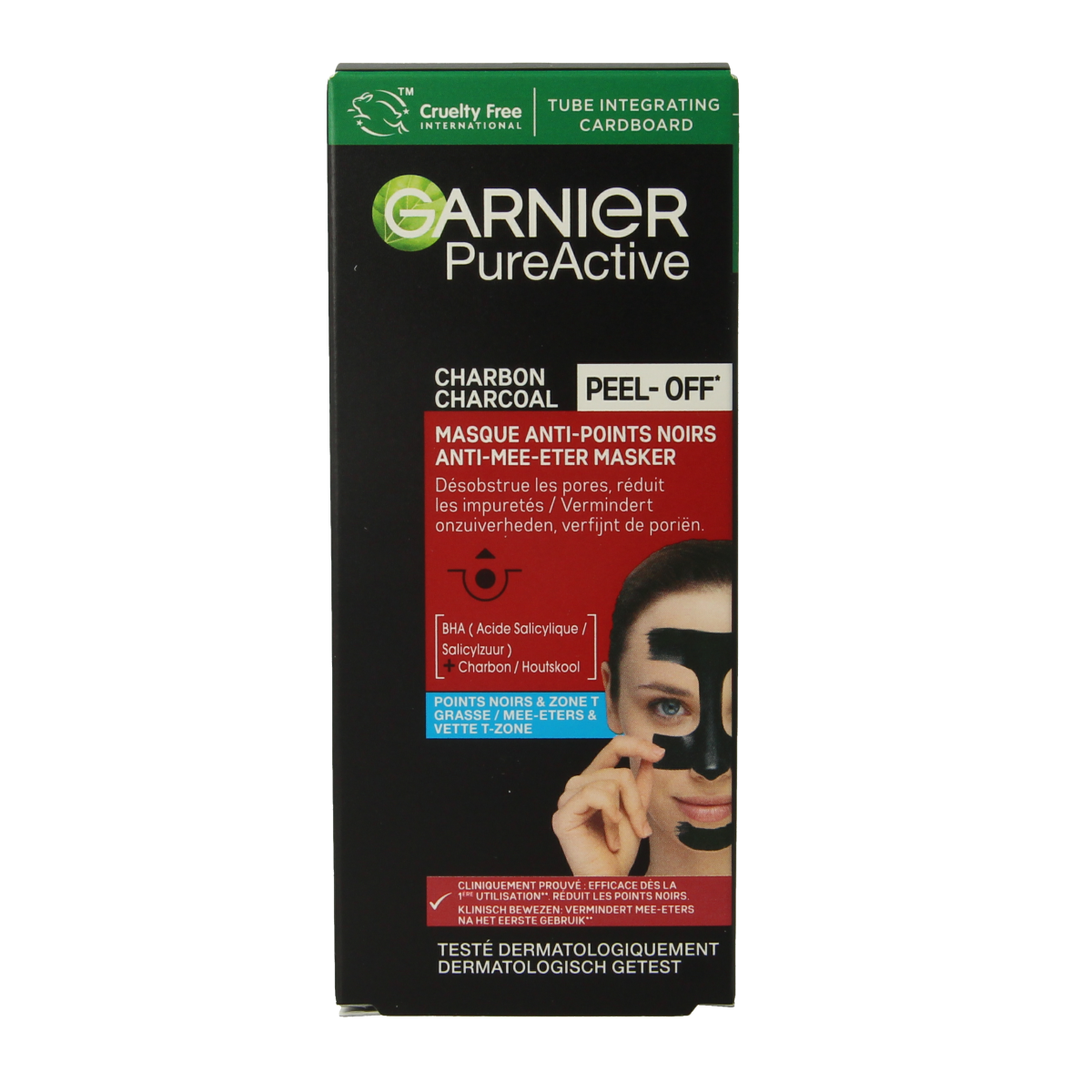 Garnier Pure active peel-off masker charcoal 50.00 Milliliter
