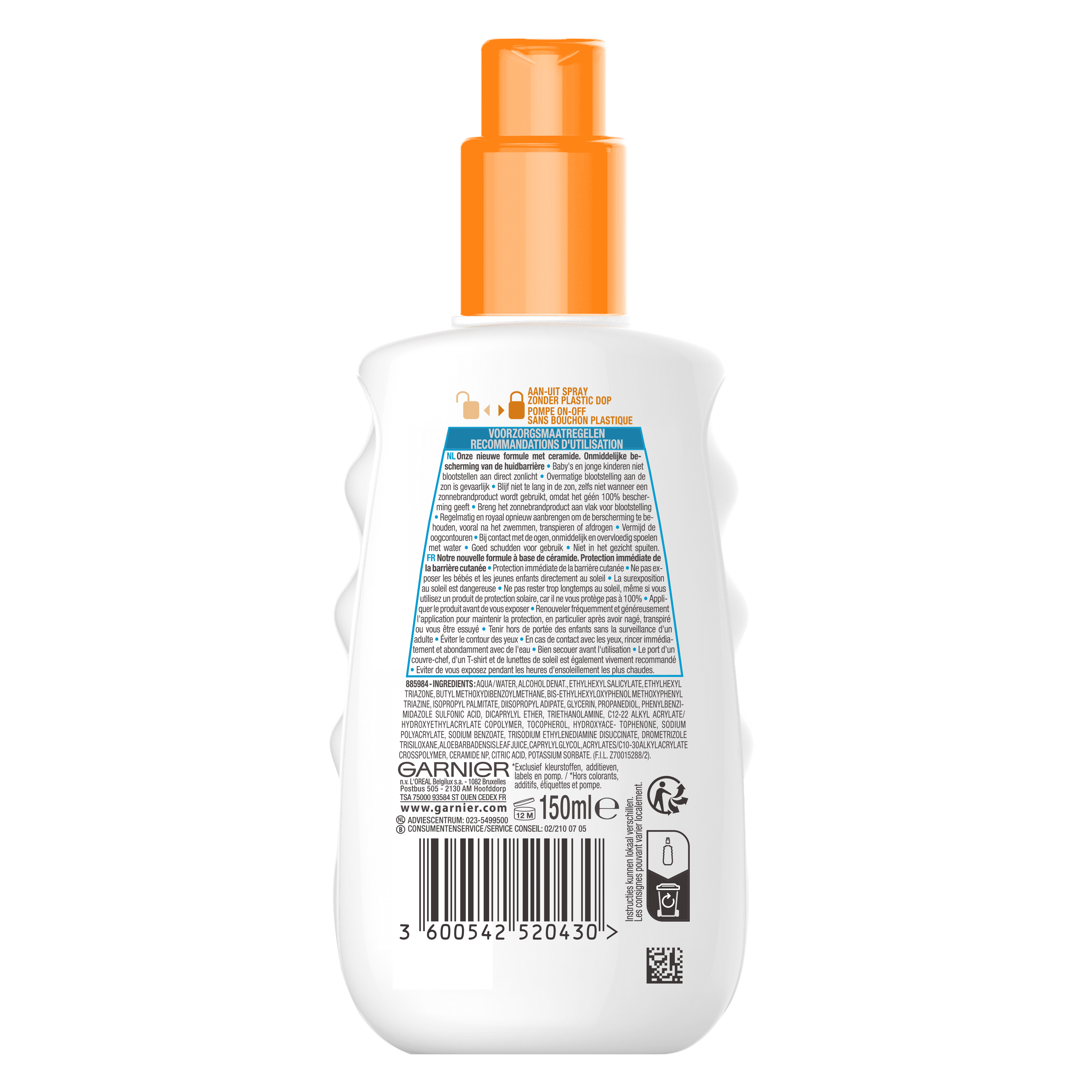 Ambre Solaire Sensitive spray SPF50+ 150 Milliliter