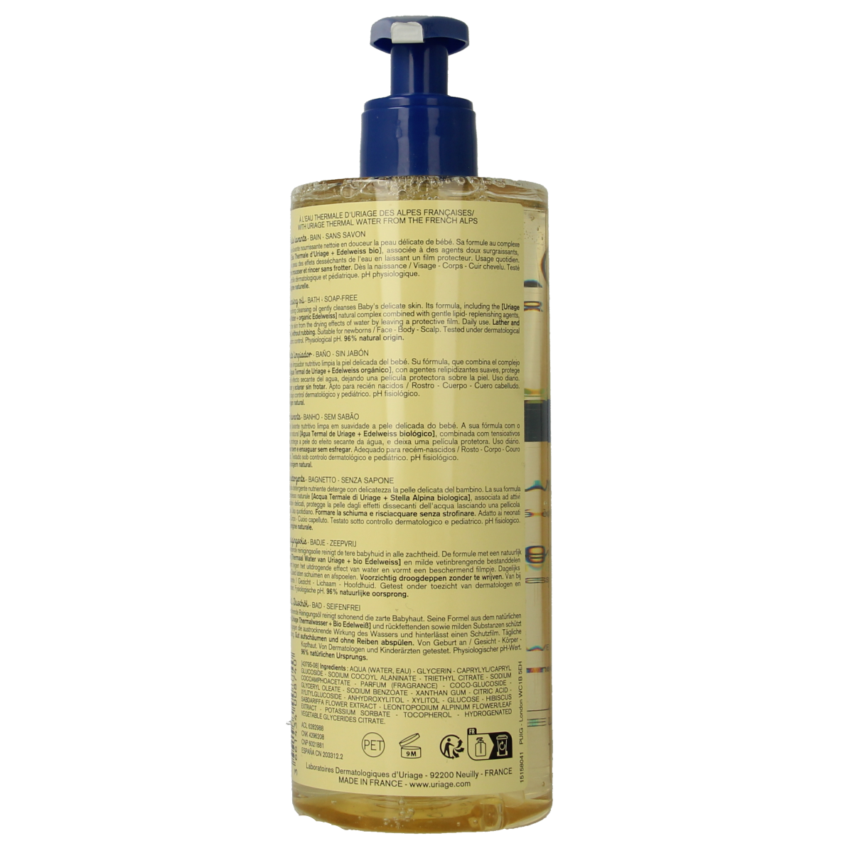 Uriage Bebe 1ere huile lavante fp 500.00 Milliliter