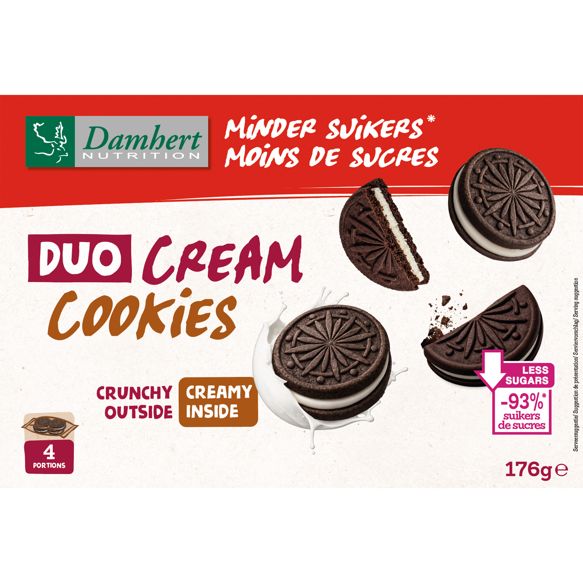 Damhert Minder Suikers Duo Cream Cookies 176.00 Gram
