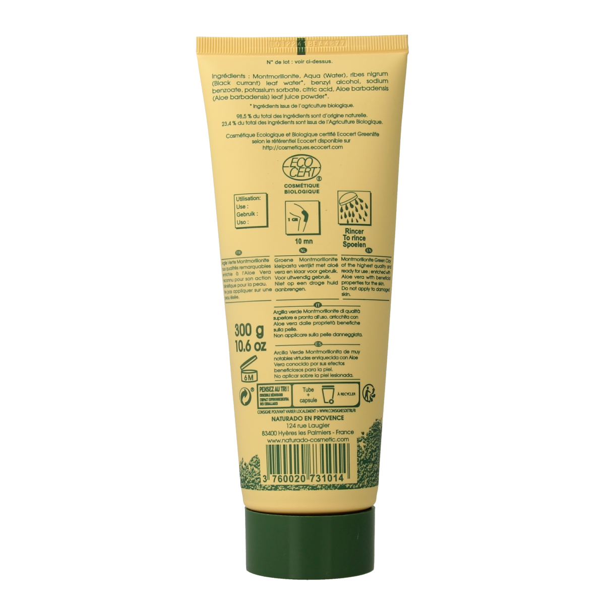 Naturado  Groene klei montmorillon tube 300.00 Gram