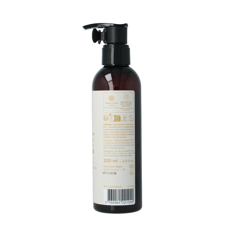 Najel Aleppo Zeep liquid chamomile pompfles 200 Milliliter