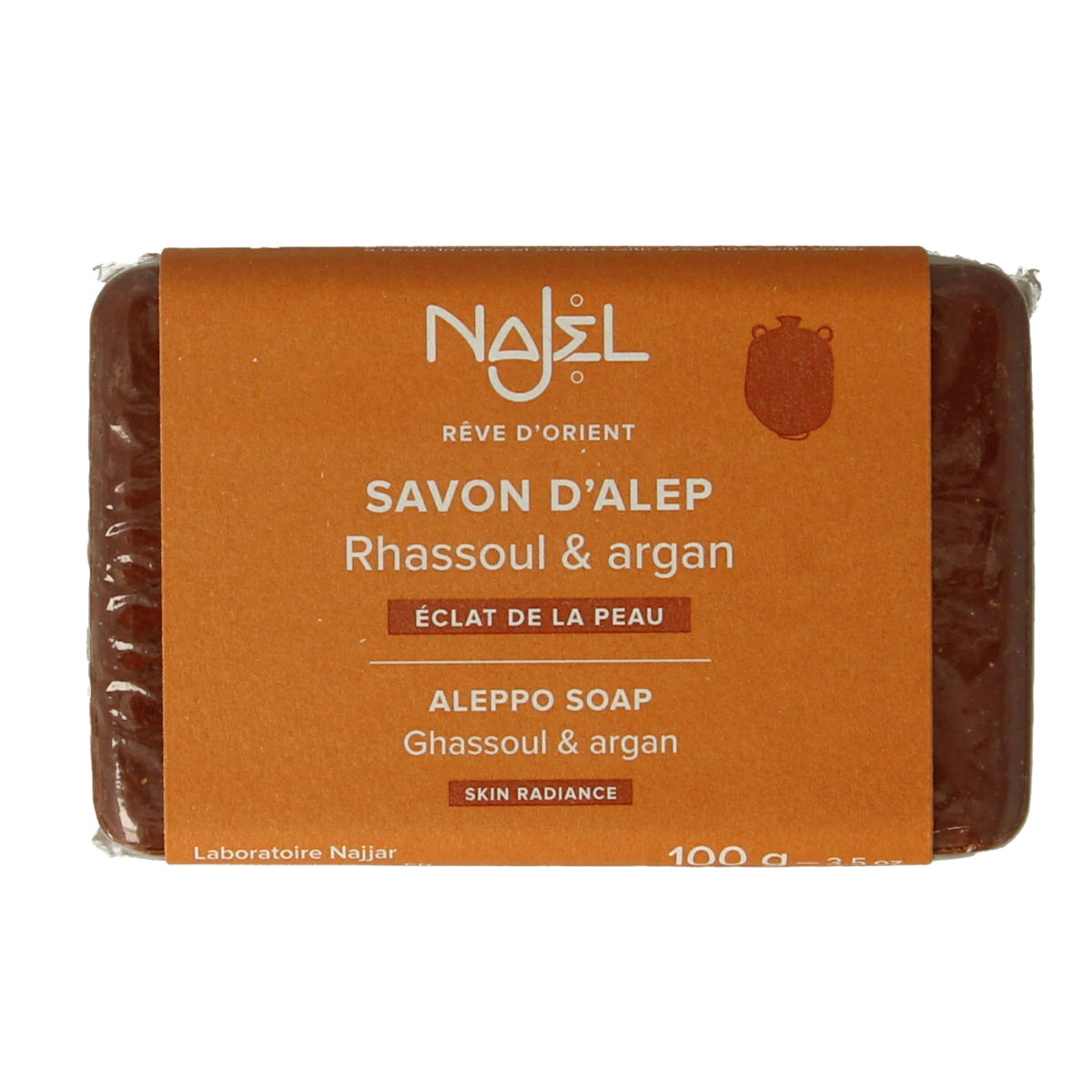 Najel Aleppo Aleppo zeep argan olie lava aarde 100.00 Gram