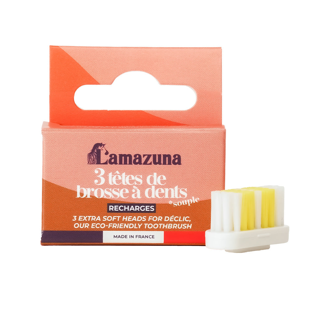 Lamazuna Set of 3 toothbrush heads soft S 1.00 Set