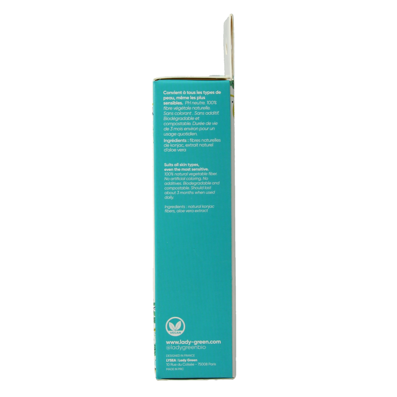 Lady Green Konjac gelaatspons aloe vera 1 Stuks