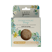 Lady Green Konjac gezichtsspons crushed walnut 1.00 Stuks