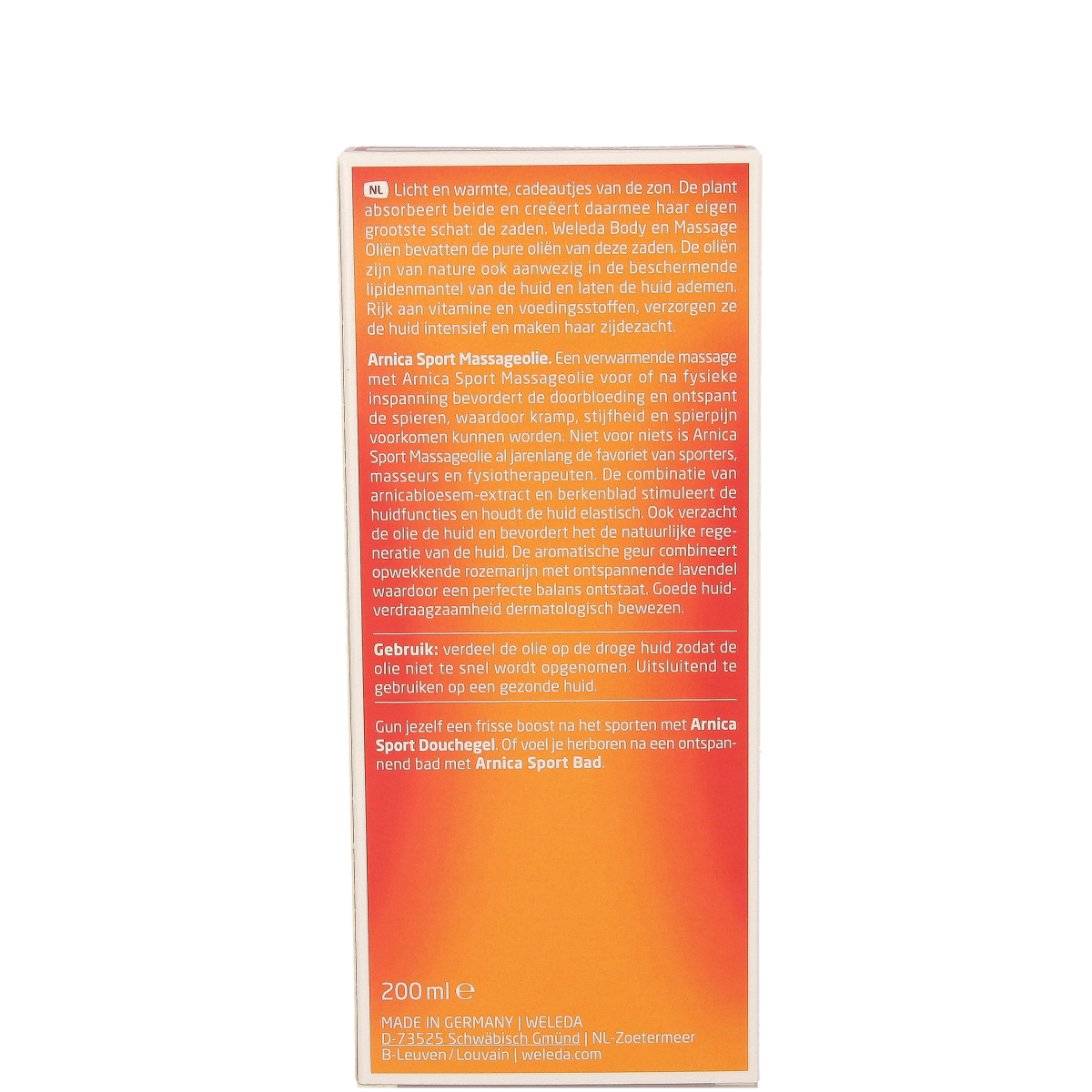 Weleda Arnica sport massageolie 200.00 Milliliter
