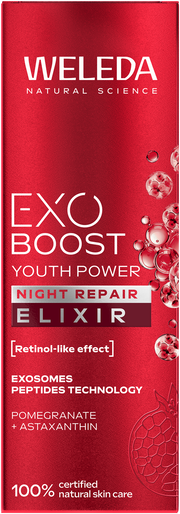 Weleda Exo night repair elixir granaatappel astaxanthine 30.00 Milliliter