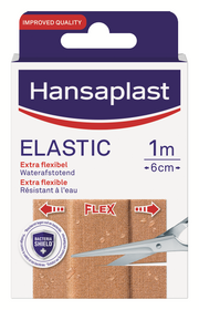 Hansaplast Elastic 1m x 6cm waterasfstotend 10.00 Stuks