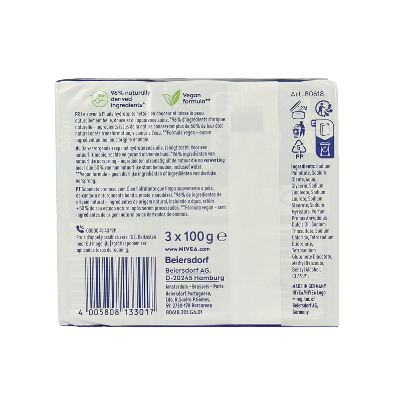 Nivea Zeep 3 x 100 gram 300 Gram