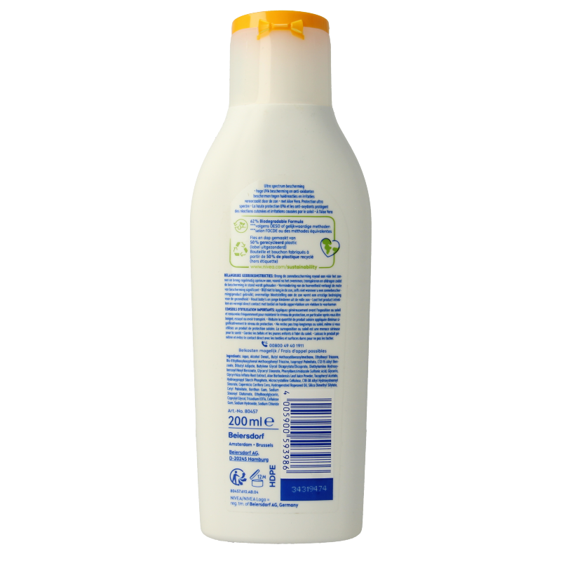 Nivea Sun sensitive zonnemelk SPF50+ 200 Milliliter