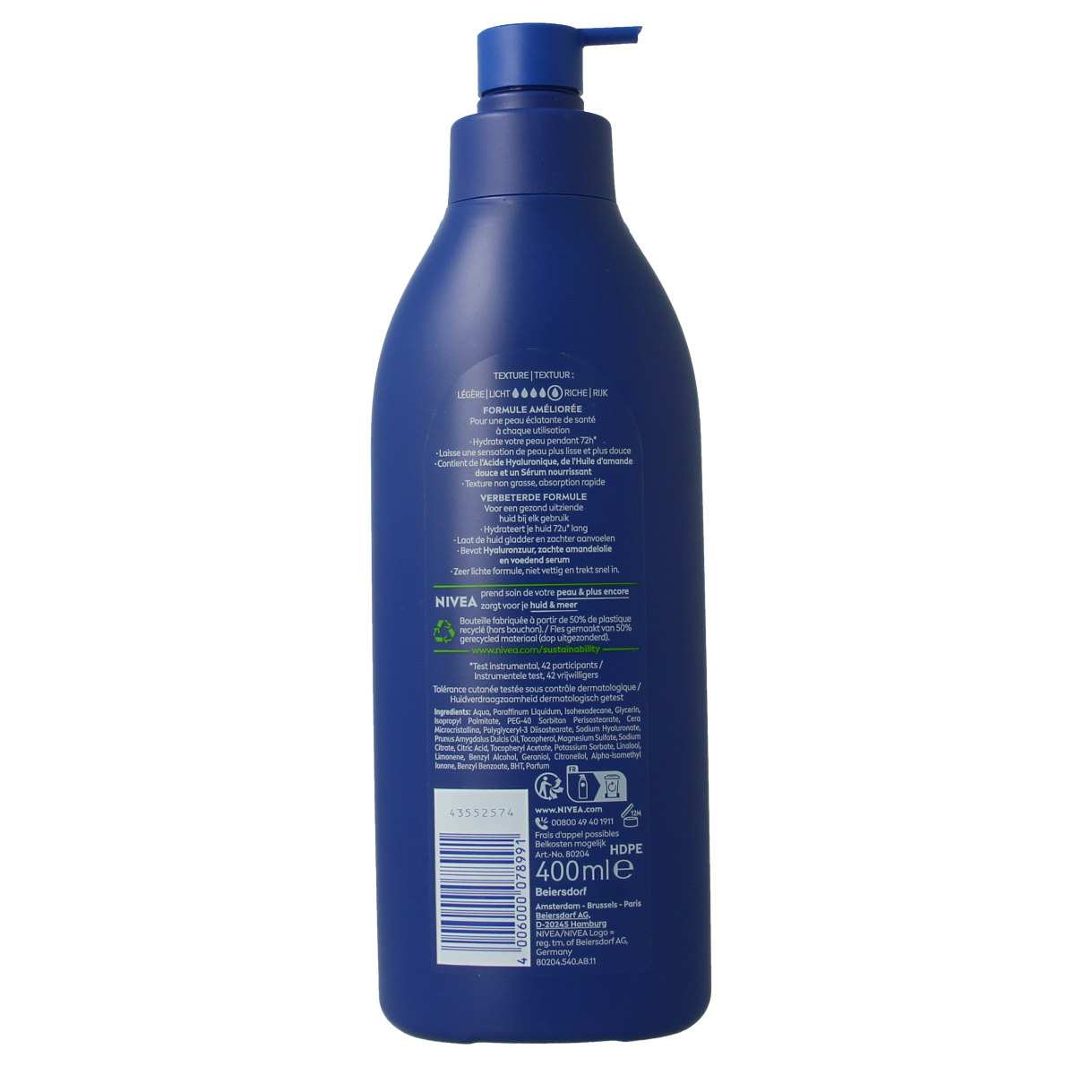 Nivea Verzorgende milk met pomp 400.00 Milliliter